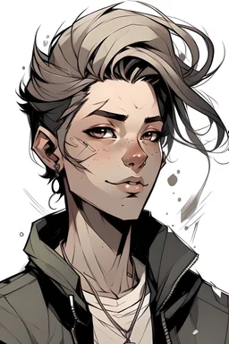 androgynous male teen, art by gabriel picolo