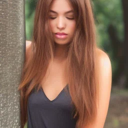 beautiful tan girl with light brown hair