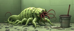 Carrion Crawler Giant pale-green segmented worm with dozens of tiny legs, multiple eyes and long poisonous tentacles around its mouth. Mop, bucket Believes it is an elite professional cleaner.
