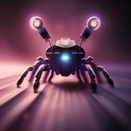 portrait painting of a steampunk robot spider, ultra realistic, intricate details, ultra highly detailed, shiny, smooth, studio quality, octane render, Surrealism, Triadic colour scheme,glow-stick, ambient lighting,nightclub lighting, polaroid, 100mm, --ar 1:1 --v4