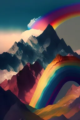 A mountain range made out of rainbows