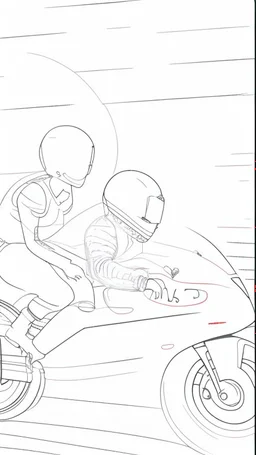 A girl and boy couple speeding on a motorbike realistic