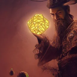 Insanely detailed photograph of an “ mariachi holding glowing D20” with intricate detailed beard, intricate clothing, hyperdetailed painting by Ismail Inceoglu Huang Guangjian and Dan Witz CGSociety ZBrush Central fantasy art album cover art,8K, hdr, mysterious, flickeringlights ,Stoic