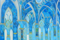 blue and turquoise arches by artist "Dorian Haqmoun"