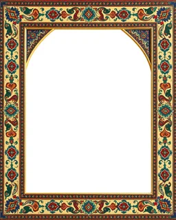 empty photo frame persian art no background