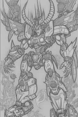 coloring book page of a magical unicron pokemon ,monochrome, black and white, sharp, sketch drawing