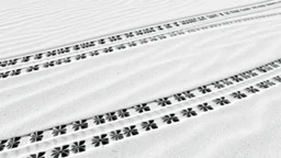 crisscrossing tire impressions in sand, black on white vector
