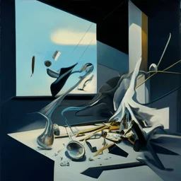 human body, universe-like mirror, complex surgical instruments mixed with human body-like dentist instruments,minimalism,Painting By Adrian Ghenie, Rene Magritte, Salvador Dali, Lucian Freud