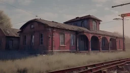 Abandoned old station locomotive