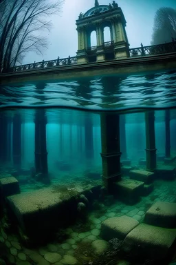 Paris ruins underwater