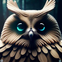intricate details, realistic, octane, unreal engine, portrait, natural lighting,zoomed out + portrait, volumetric lighting, shiny,extreme detail, Photorealism, High detail, Hyper realistic Owl in forest, macro lens blur,abstract paint, sharp,ef 85mm 5.6, focus, trending by artstation