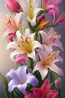 oil painting lily flower watch