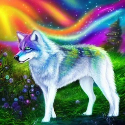 A magical sparkle wolf