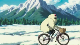 Yeti riding a bicycle, fun, family, award winning, Alberta, rocky mountains