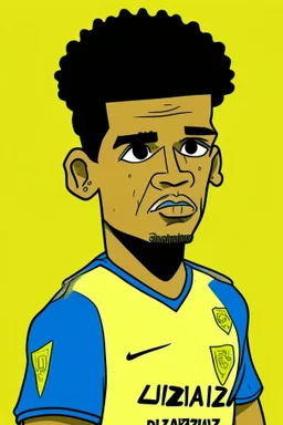 Luis Diaz Colombian soccer player cartoon 2d