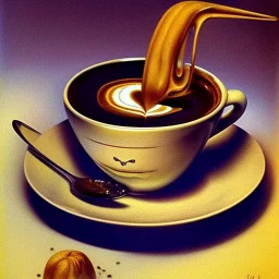 café pintado por dalí