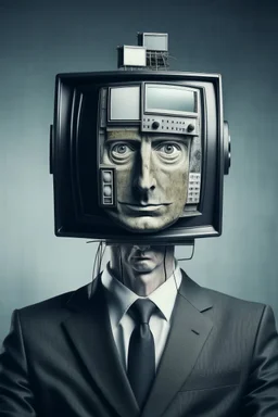 man with tv head