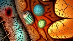 cells, protiens, genes, fractal, hyper realism