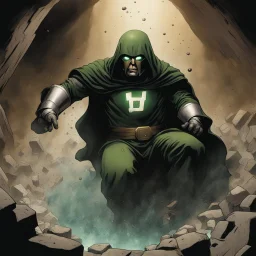 dr doom falling down into a pit