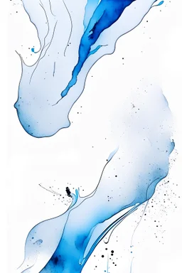 Abstract wet watercolour, grey blue