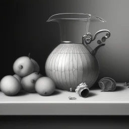 a still life composition like Pieter Claesz. - Graphite drawing, realistic, fruitpiece