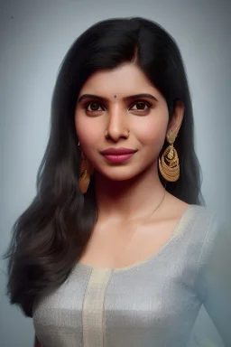 South Indian actress Samantha Ruth Prabhu, by Mahmoud Sai, Cartographic, Circuitry, Golden Hour, Closeup-View, 16k, Lumen Global Illumination, Diffraction Grading