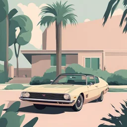 1971. vintage car. Soft colors. Perfect details. Minimalist design.