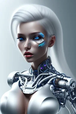 cyborg, white hair, sexy, perfekt, real, dream