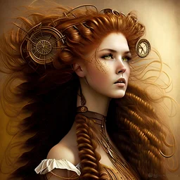 woman wheat hair steampunk style