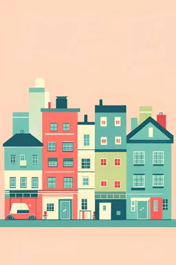 Small Buildings,Vector minimal style,