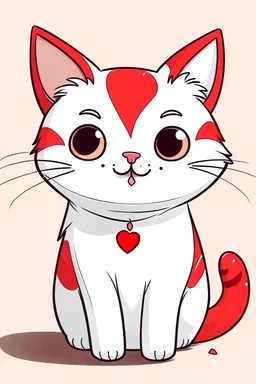 нарисуй милого коты с рыжим ухом