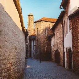 medieval city surround by walls