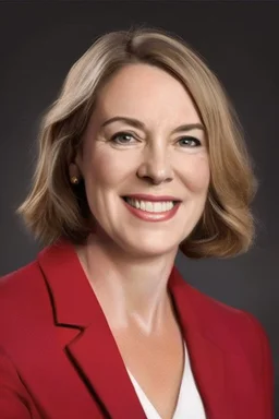 POwerful Female politician with a fiery background portrait