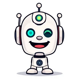 AI LOGO Robot simple, winking face happy