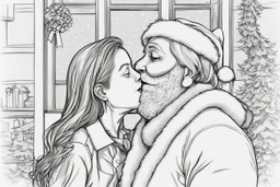 babbo natale che bacia la mamma