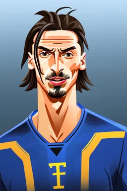 Zlatan Ibrahimovic Swedish soccer player cartoon 2d