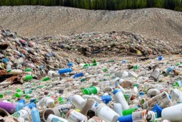 A photo of a landfill or waste disposal site to represent the issue of non-recyclable filters.