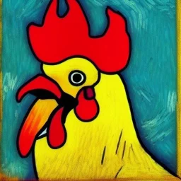 retrato de un gallo con estilo de Vincent van Gogh