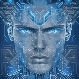 ultra detailed handsome man face at circuit Board Vector Art, sharp fine face details, sharp seyes, ethereal surreal background, computer glitch, repeating pattern, top down, top down lightning, sparks, mirror, broken glass, gray metallic and blue, white sparks, energy, CIRCUIT BOARD, ethereal, ultra detail, hyper realistic, 8k, texture, photorealistic face, by TanvirTamim, 8k HD wallpaper, 3D octane render