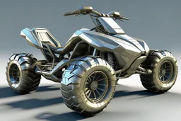 lowpoly highly symmetric metallic atv