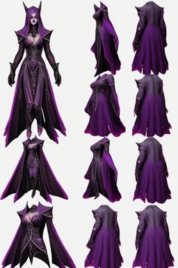 witch necromancer female dress turnaround