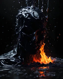 Masterpice, man melting, art, {abstract}, heartless, 8k, black background, atmospheric, DLSR