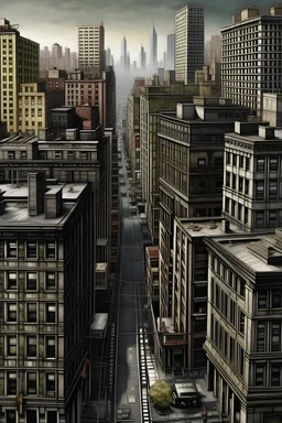 realist photographic detailed city shot