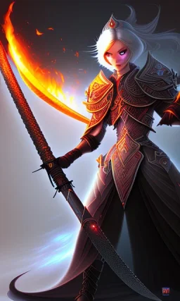 full fire sword with background