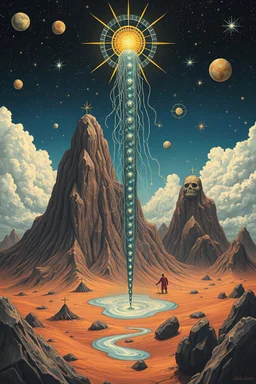 a hydraulic singularity; lowbrow Celestial Symbolism with touches of Surrealism