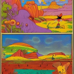 from krazy kat and ignatz mouse by herriman Coconino County, Arizona psychedelic landscape