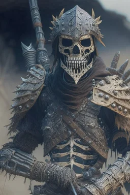 a human bandit with armor made from giant bones