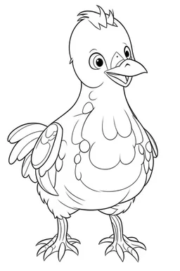 outline art for Chick (Chicken) coloring pages with sitch, white background, Sketch style, full body, only use outline, toddlers style, clean line art, white background, no shadows and clear and well outlined.