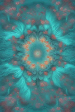 surreal cyan bright holy flower