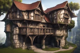 fantasy medieval house with balcony